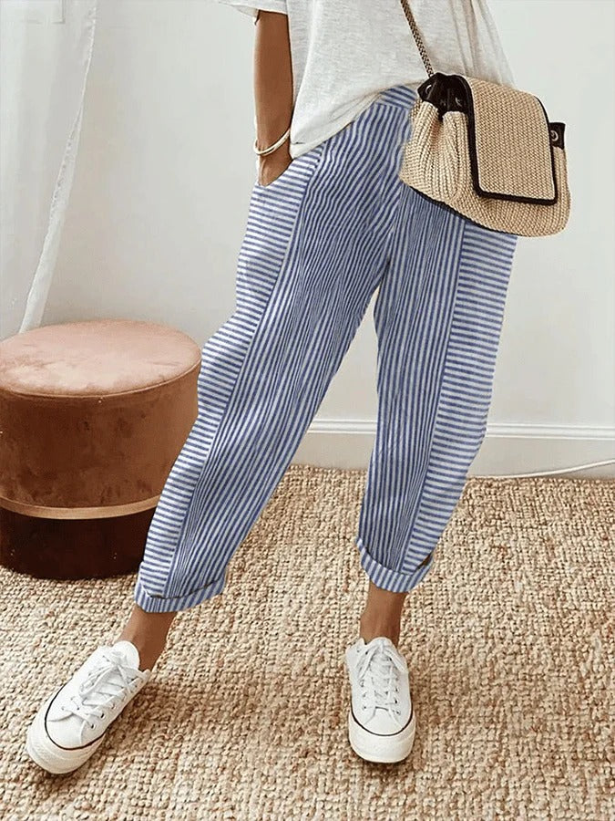 KRISTIN | COMFORTABLE STRIPED RETRO TROUSERS