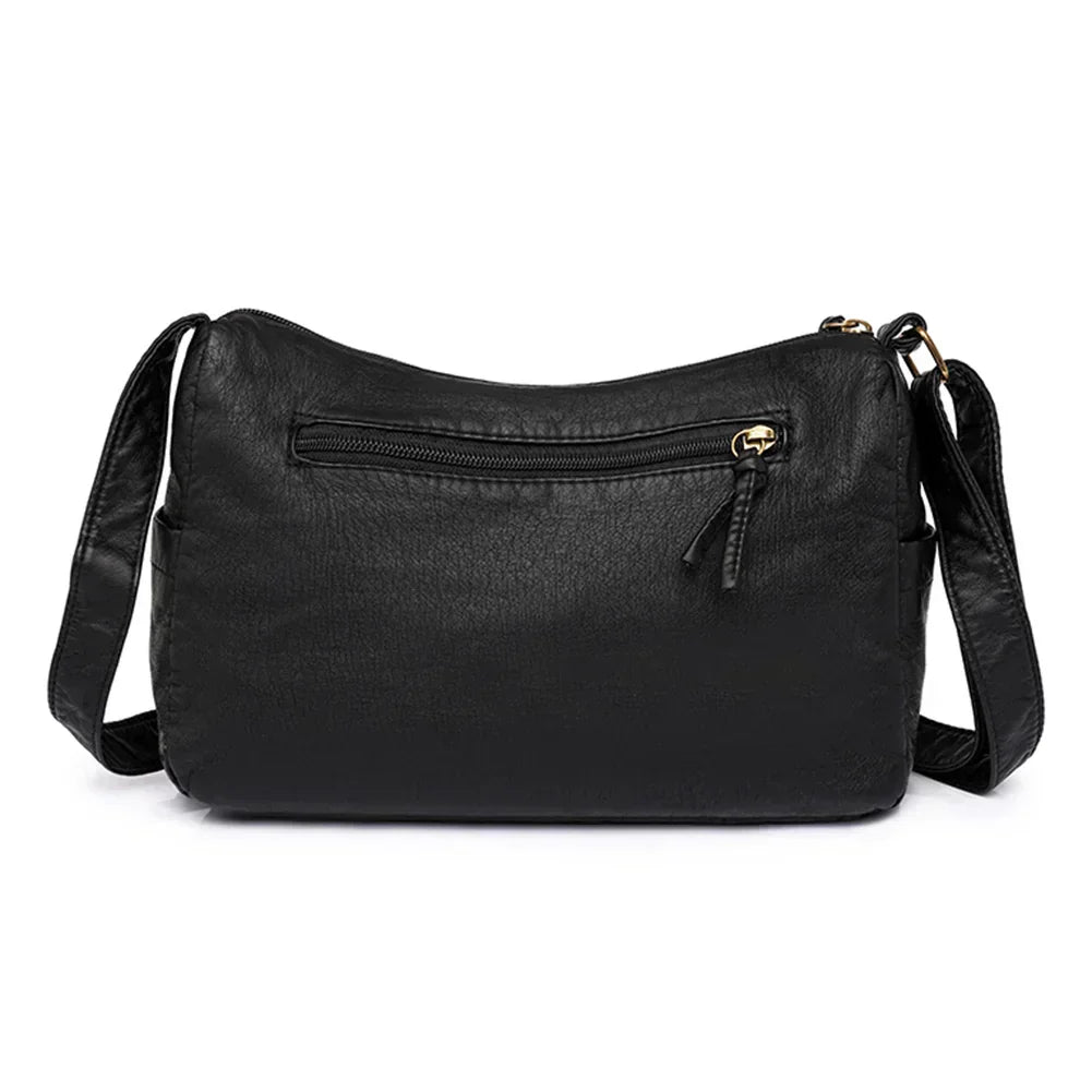 Lykke™ | Vintage Leather Shoulder Bag with Multiple Compartments